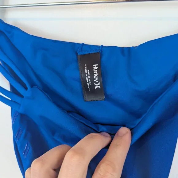 NWT Hurley Max Solid Moderate Swim Bottoms in Royal Blue, Sz S - Picture 3 of 5